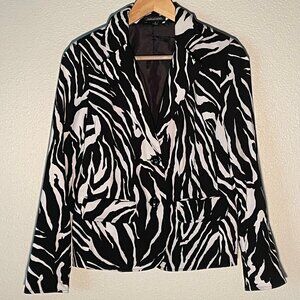 Notations zebra animal print, 2 button, lightweight‎ blazer jacket size small